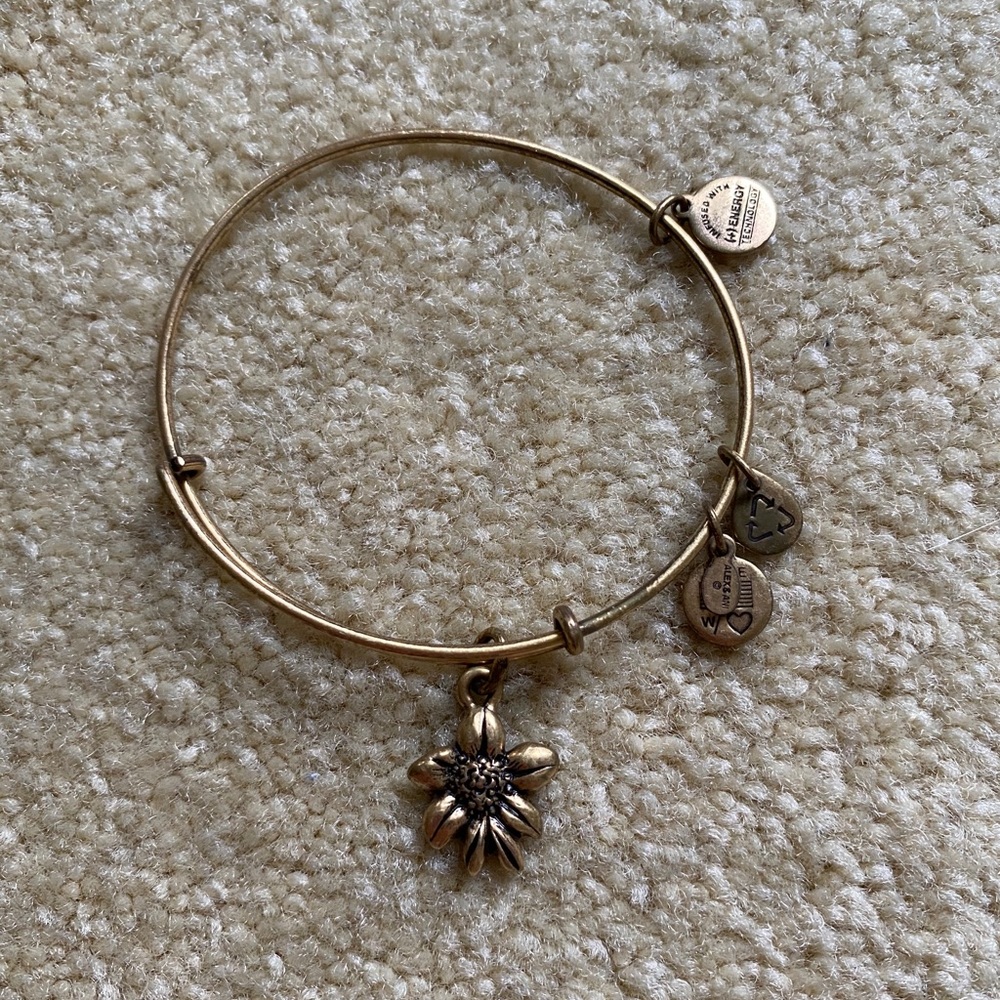 Alex and ani flower gold bangle
